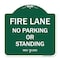 Signmission Michigan Fire Lane No Parking or Standing, Green & White Aluminum Sign, 18" x 18", GW-1818-23876 A-DES-GW-1818-23876 - alternate 1